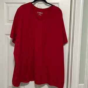 Catherine’s Suprema Collection V Neck T with ribbed detail. 22/24 2x Red